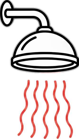 hot water shower head icon